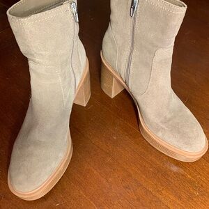 Franco Sarto Taupe Suede Platform Boots